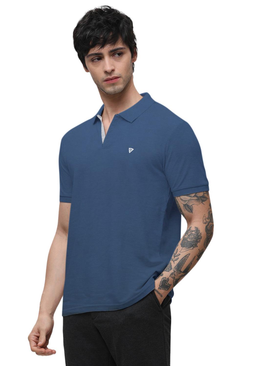 men plain polo neck t-shirt