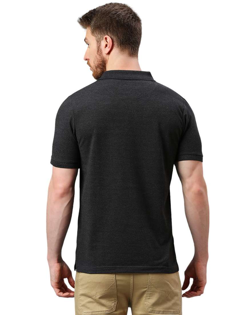 men plain polo neck t-shirt - 21174574 - Standard Image - 3