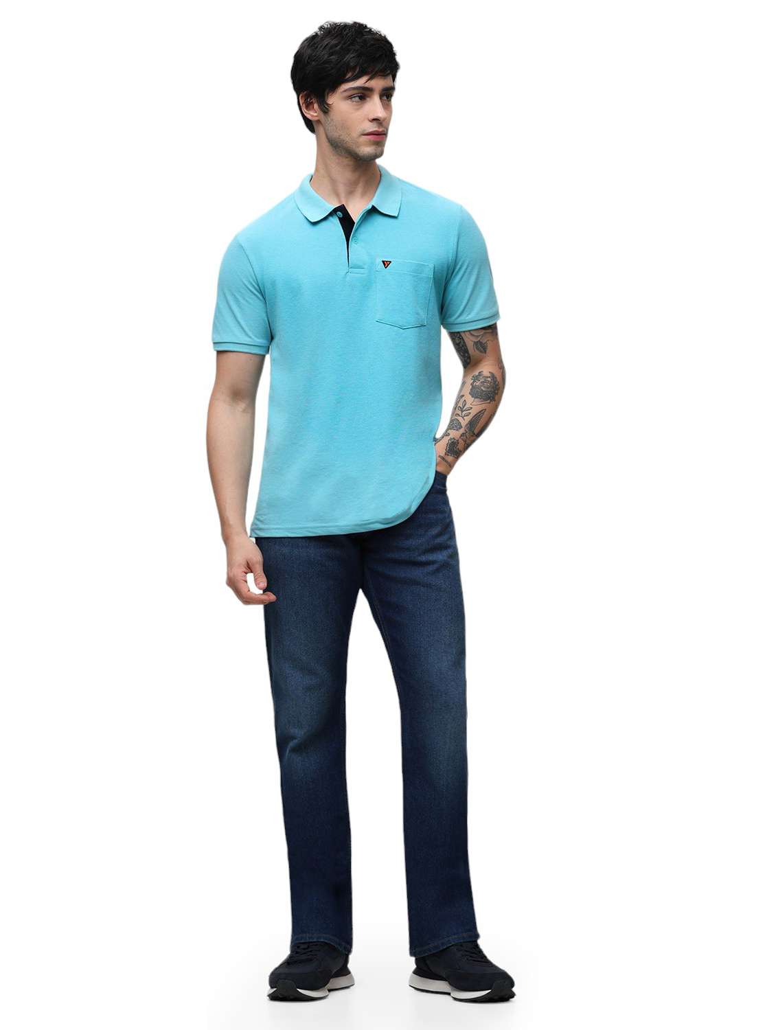 men plain polo neck t-shirt - 21174578 - Standard Image - 3