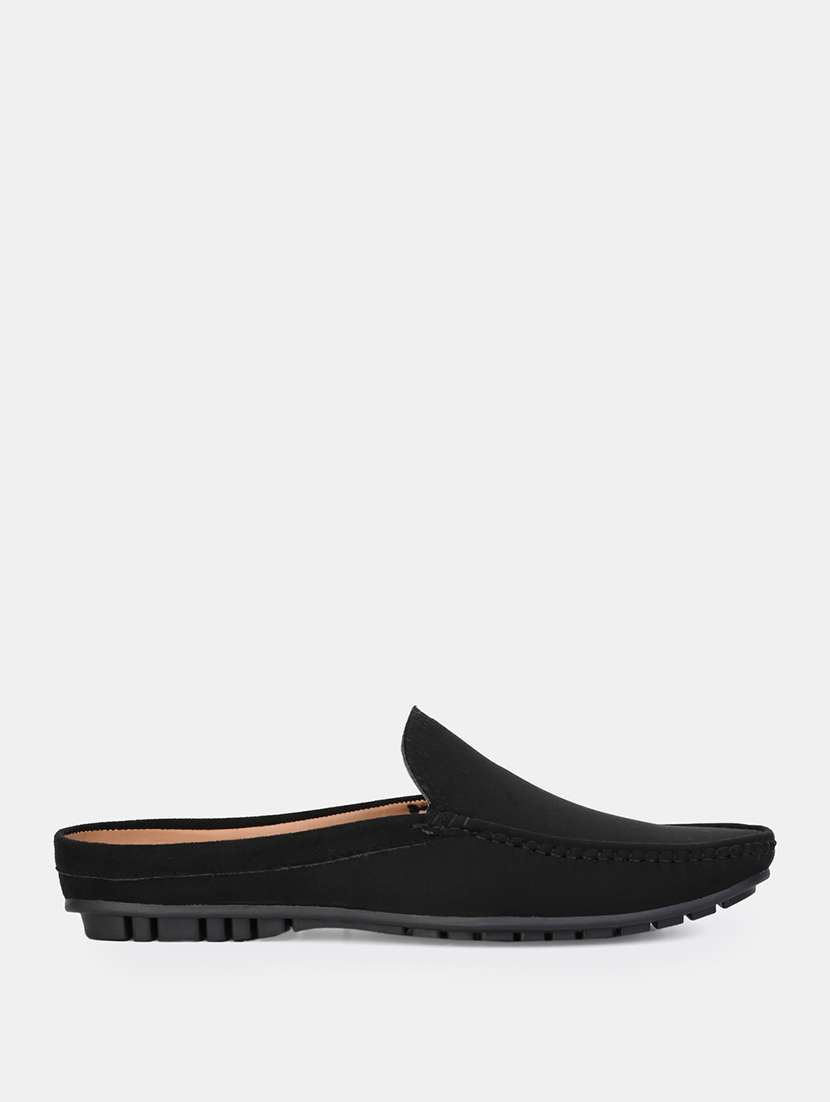 men black solid mules - 21174609 -  Standard Image - 3