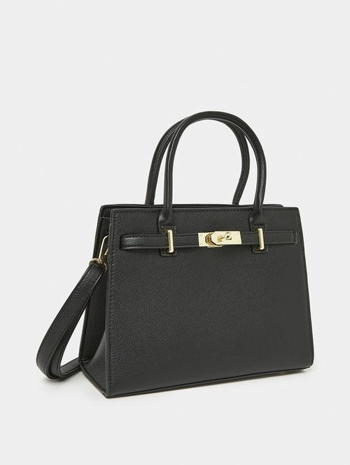 black leatherette (pu) handbag - 21174705 - Standard Image - 0