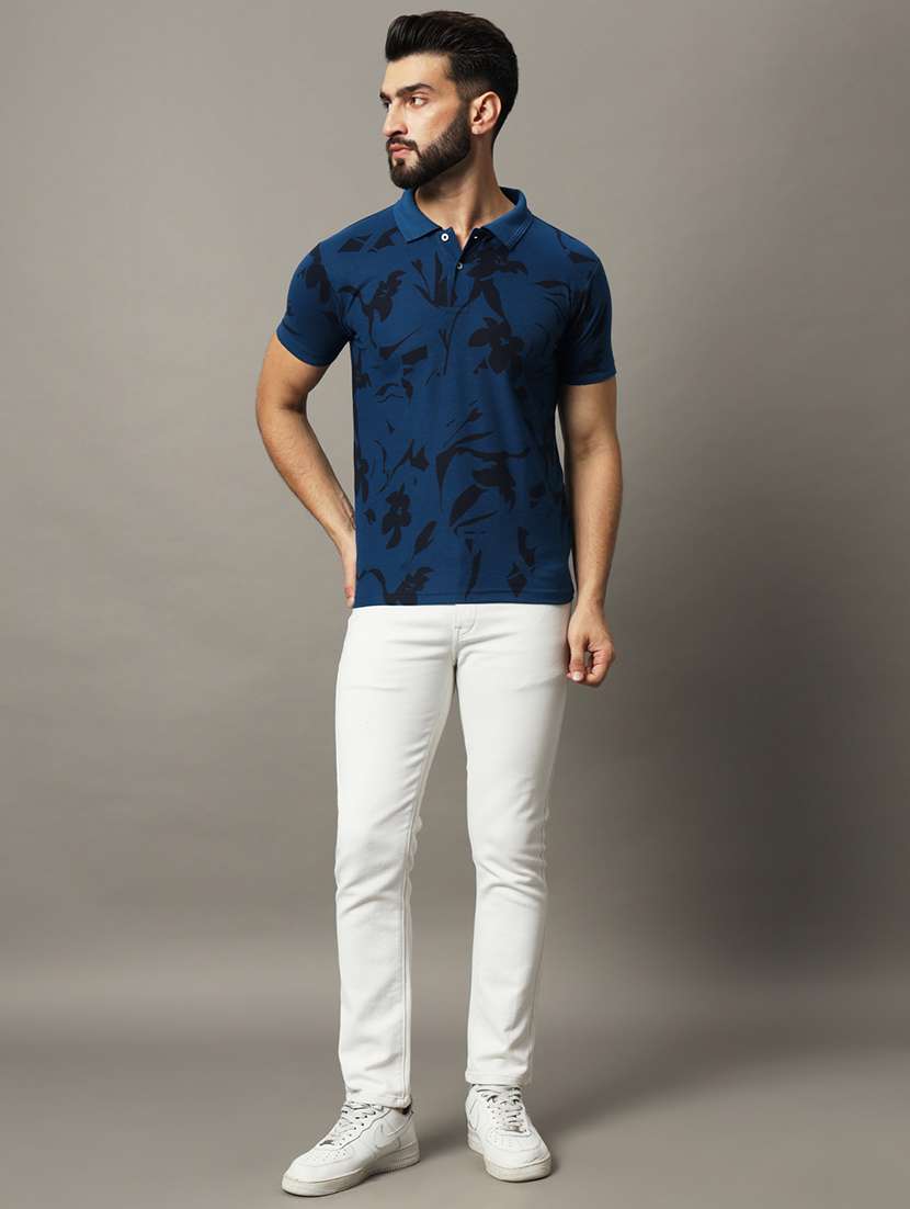 men teal regular fit polo t-shirt - 21176157 -  Standard Image - 3