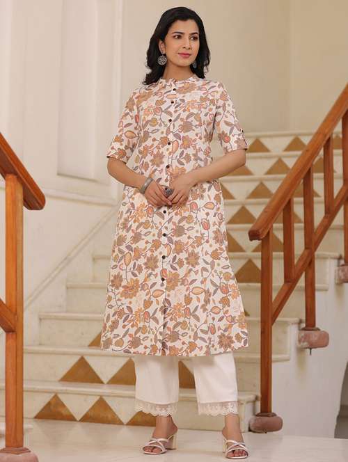 women multi colored cotton a-line kurta - 21176172 - Standard Image - 0
