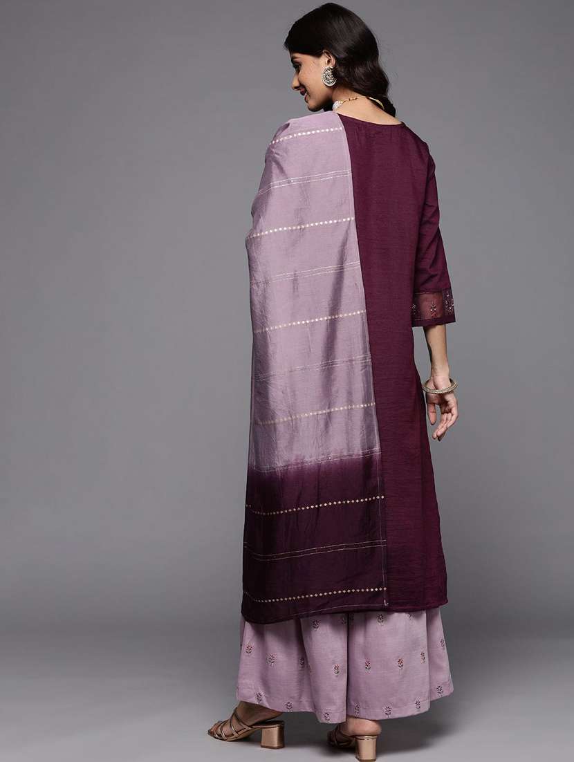 women three quarter sleeve suit set - 21176254 - Standard Image - 3