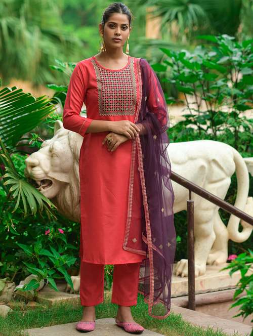 women three quarter sleeve suit set - 21176296 - Standard Image - 0