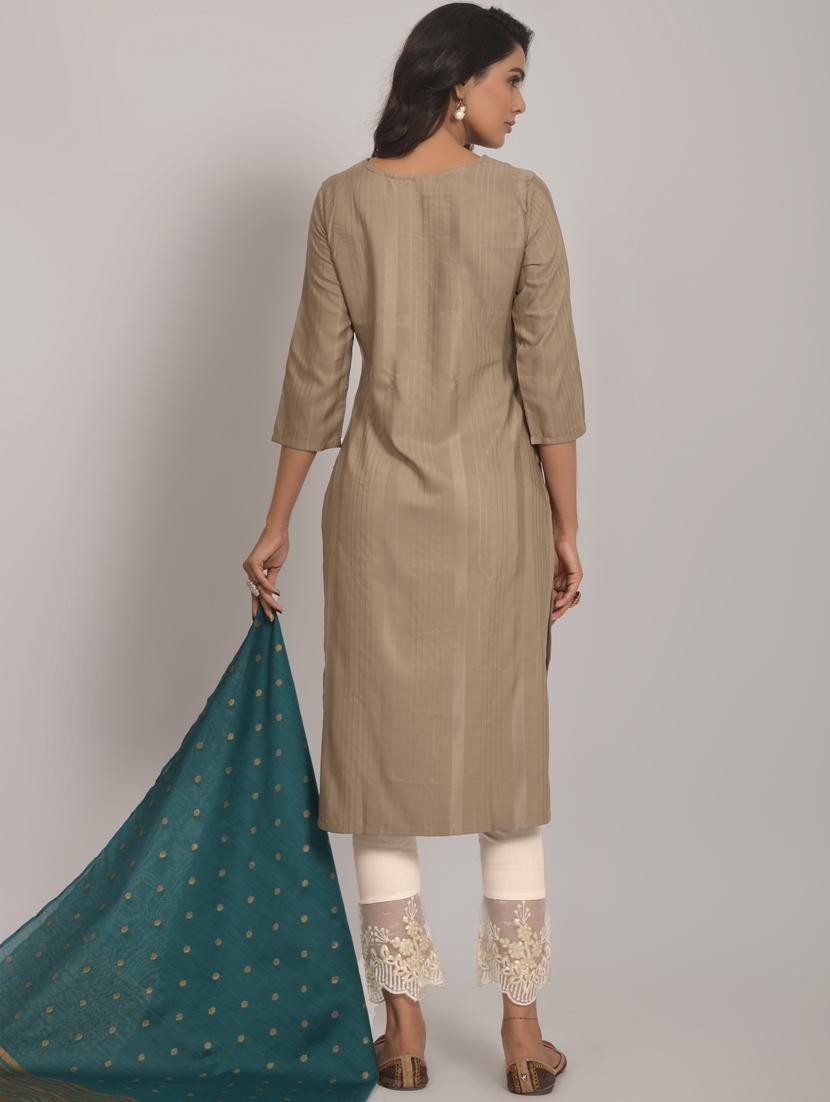 women three quarter sleeve suit set - 21176312 - Standard Image - 3