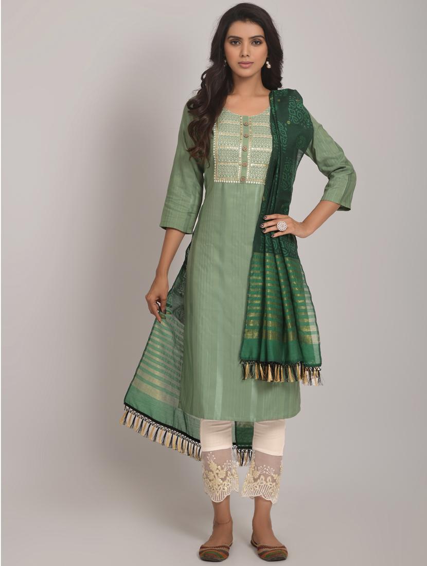 women three quarter sleeve suit set - 21176317 - Zoom Image - 0