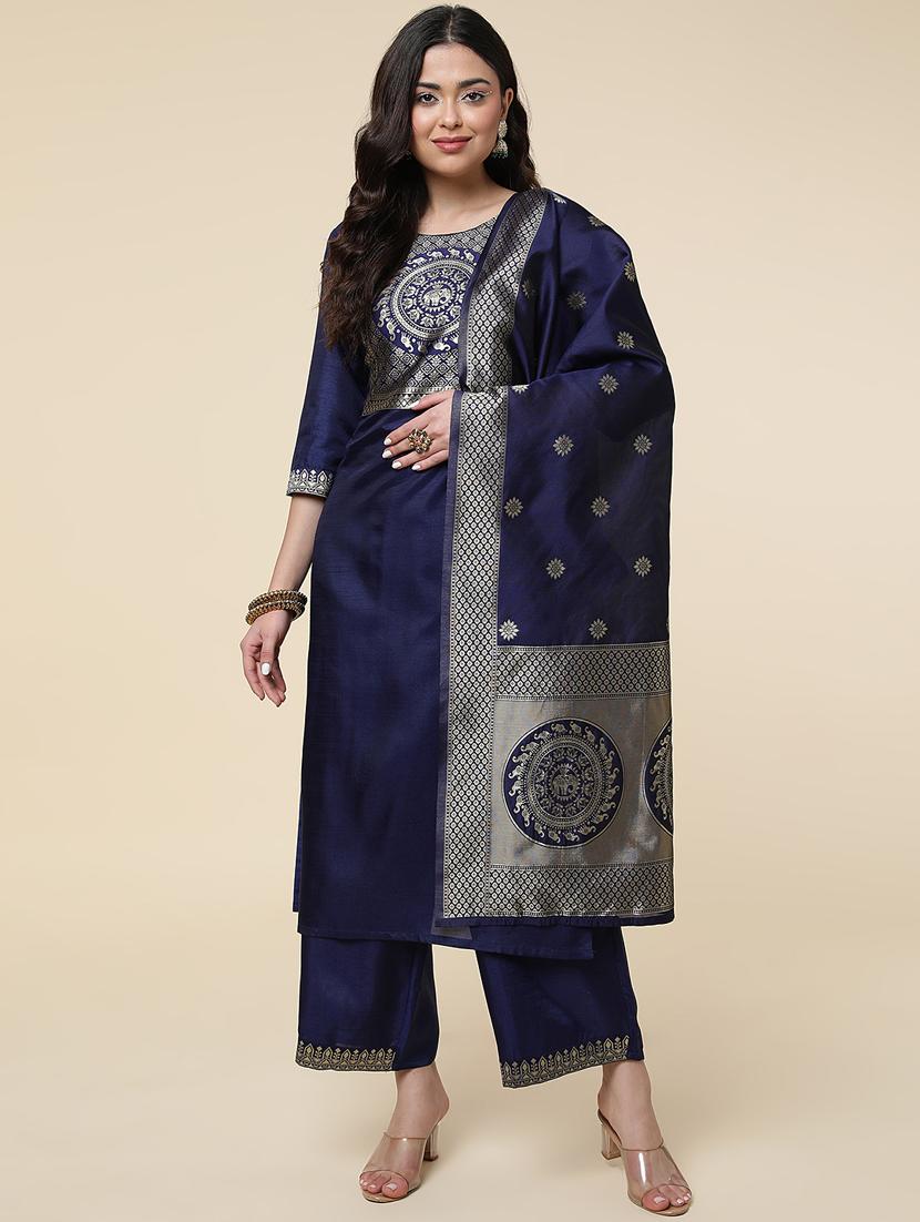 women three quarter sleeve suit set - 21176346 - Zoom Image - 0