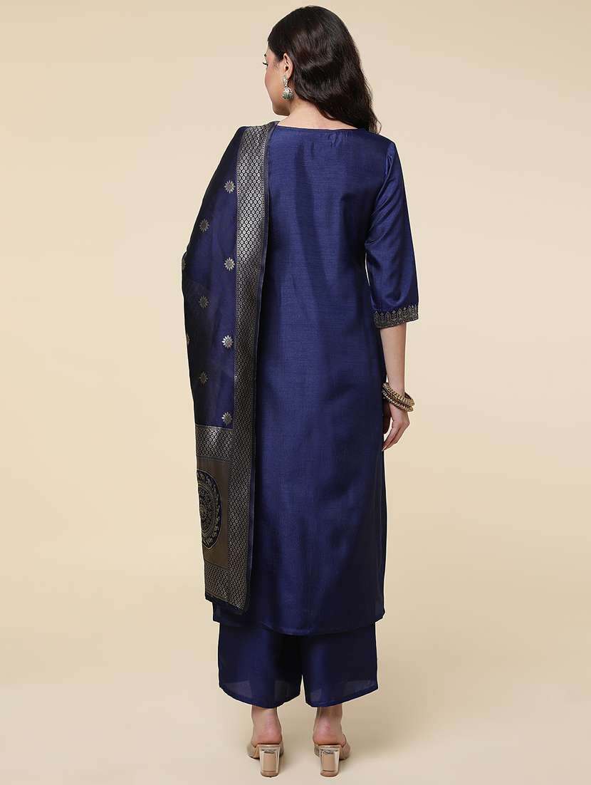 women three quarter sleeve suit set - 21176346 - Standard Image - 3