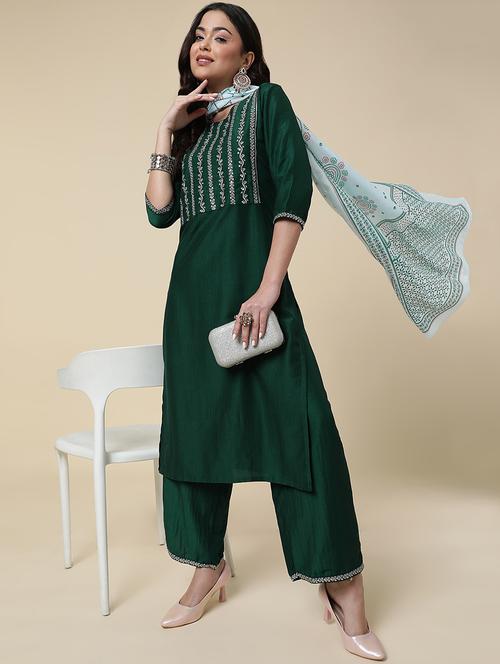 women three quarter sleeve suit set - 21176349 -  Standard Image - 0