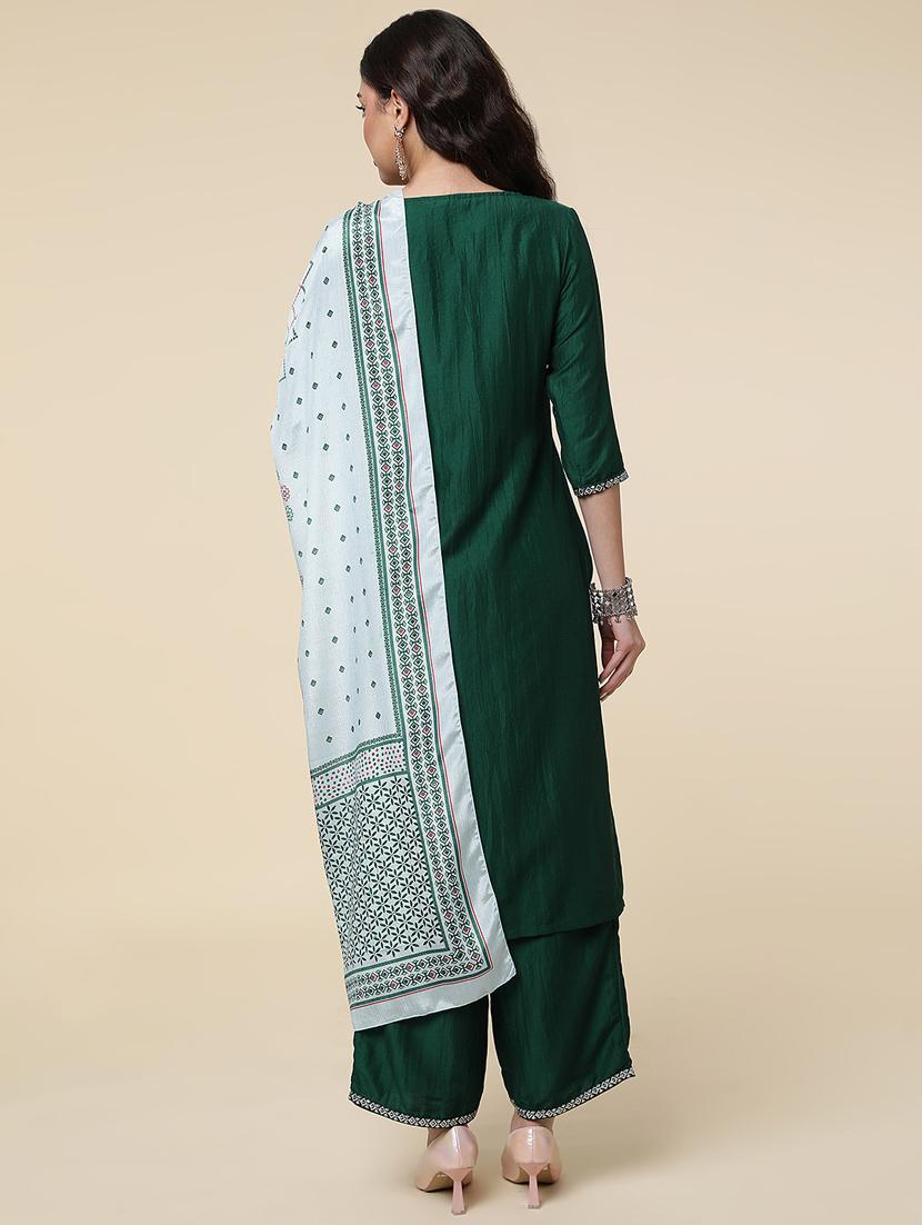 women three quarter sleeve suit set - 21176349 - Standard Image - 3