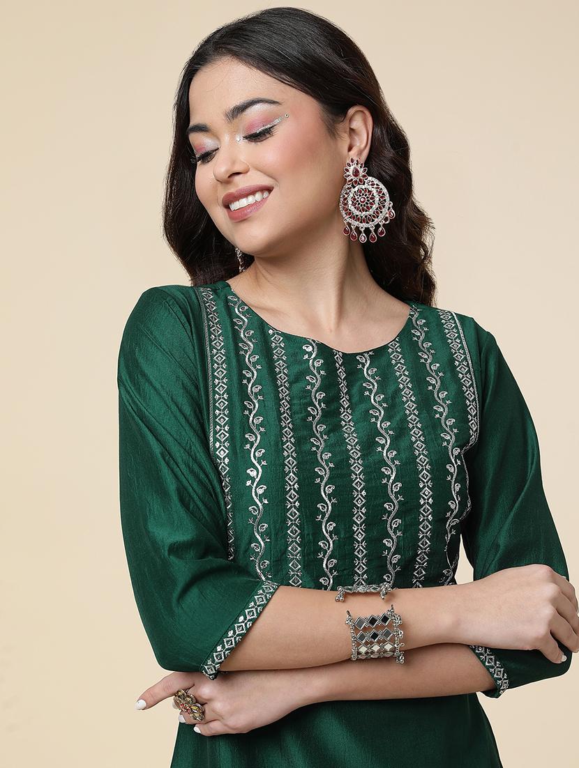 women three quarter sleeve suit set - 21176349 - Standard Image - 5