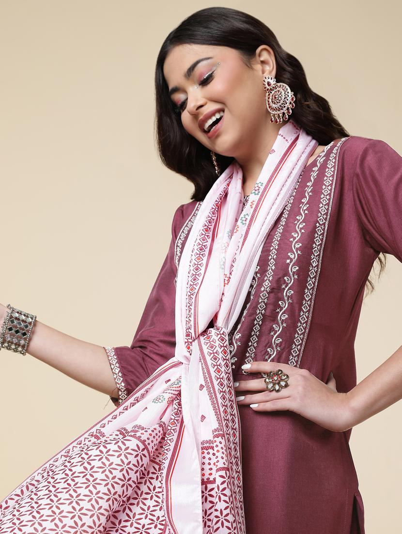 women three quarter sleeve suit set - 21176351 - Standard Image - 5