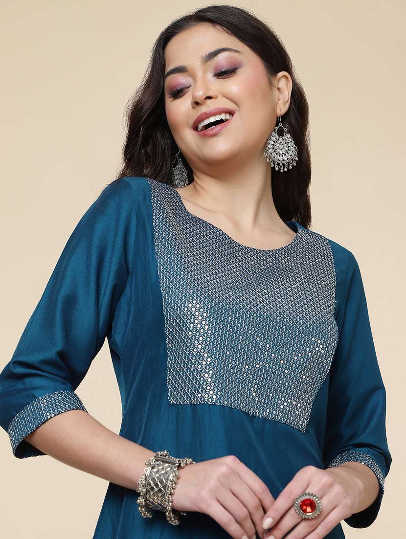women three quarter sleeve suit set - 21176353 - Standard Image - 5