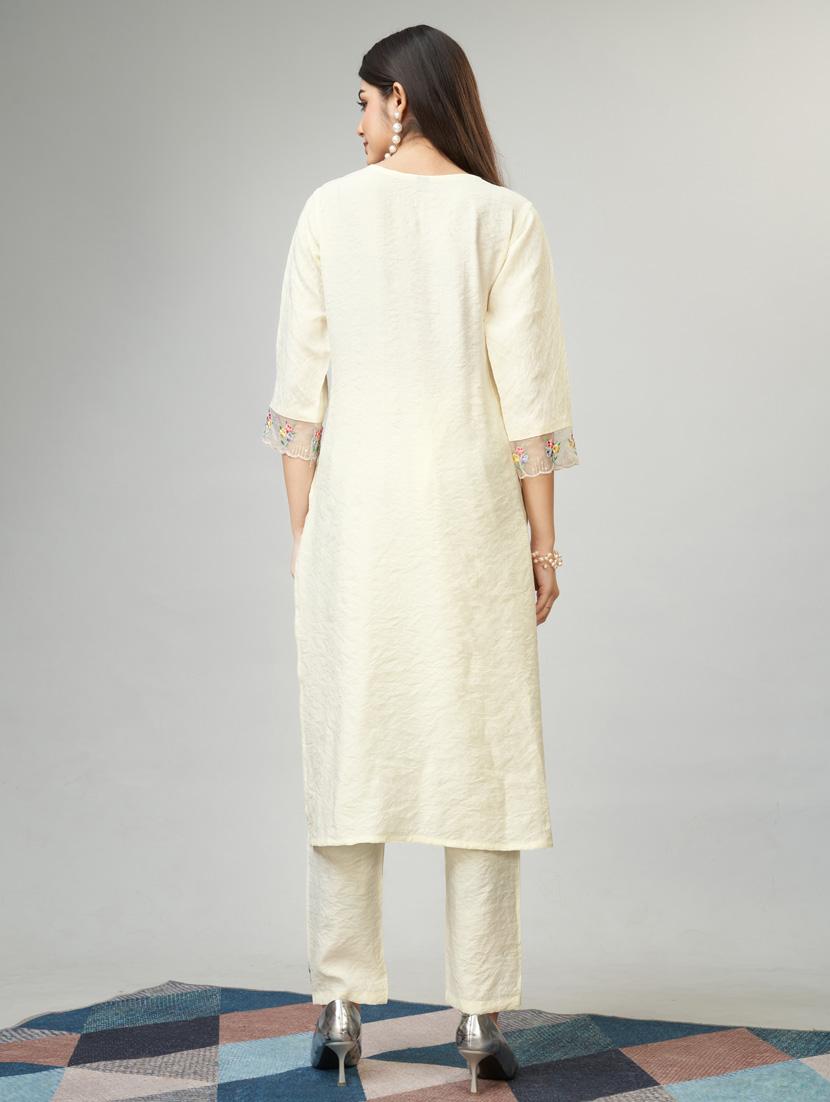 women three quarter sleeve suit set - 21176414 - Standard Image - 3