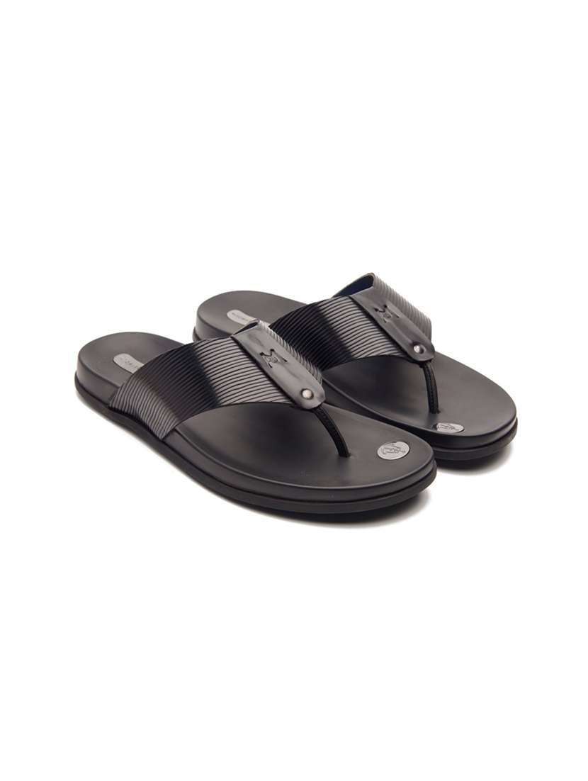 black slip on slippers - 21176459 -  Zoom Image - 0