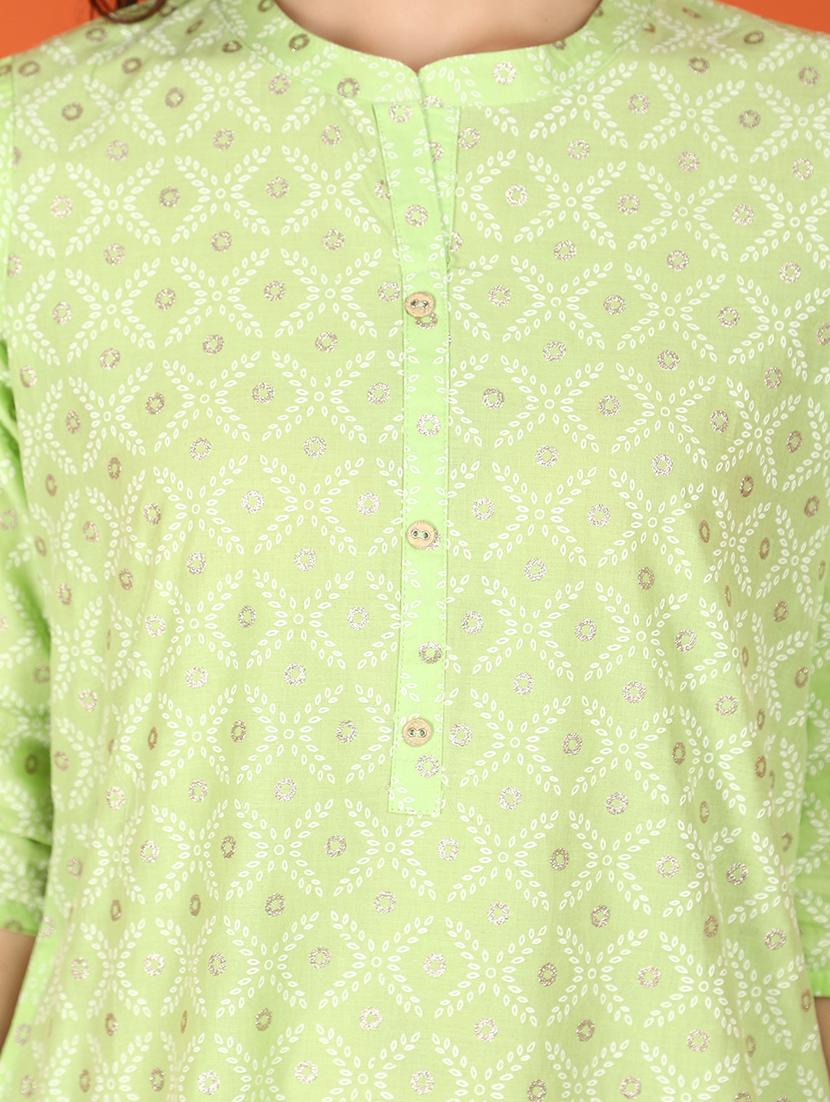 women neon mandarin neck straight kurta - 21176542 - Standard Image - 5