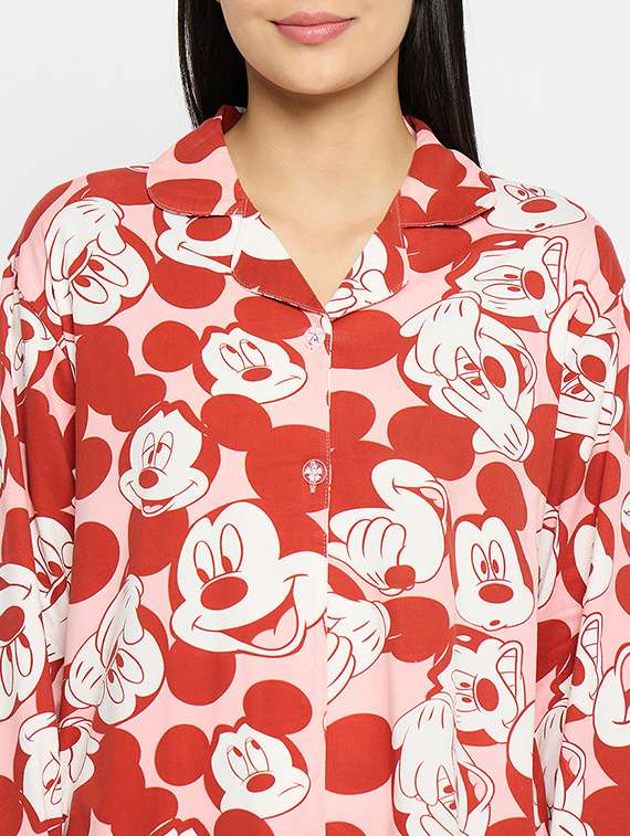 women red printed nightwear pyjama set - 21176641 -  Standard Image - 5