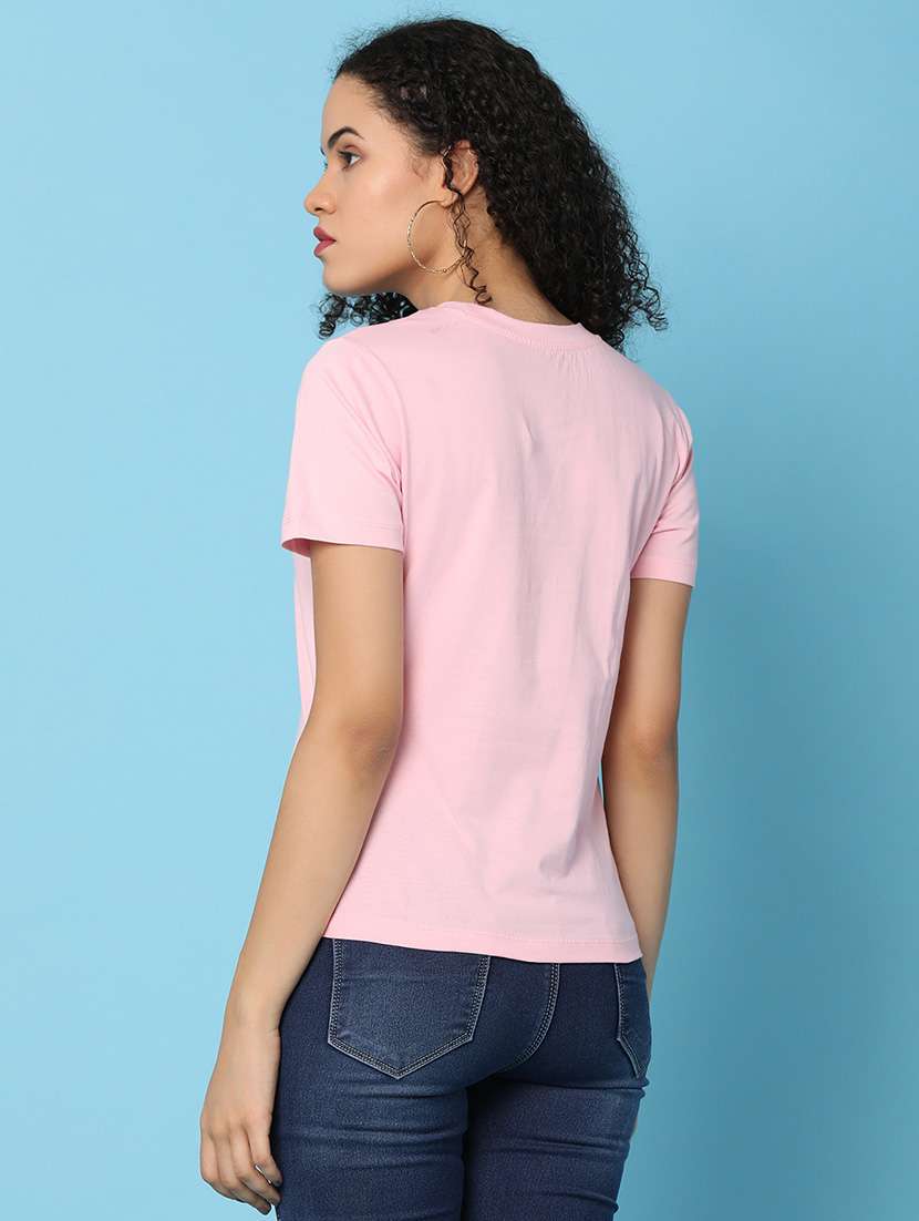 women front print round neck t-shirt - 21176852 -  Standard Image - 3