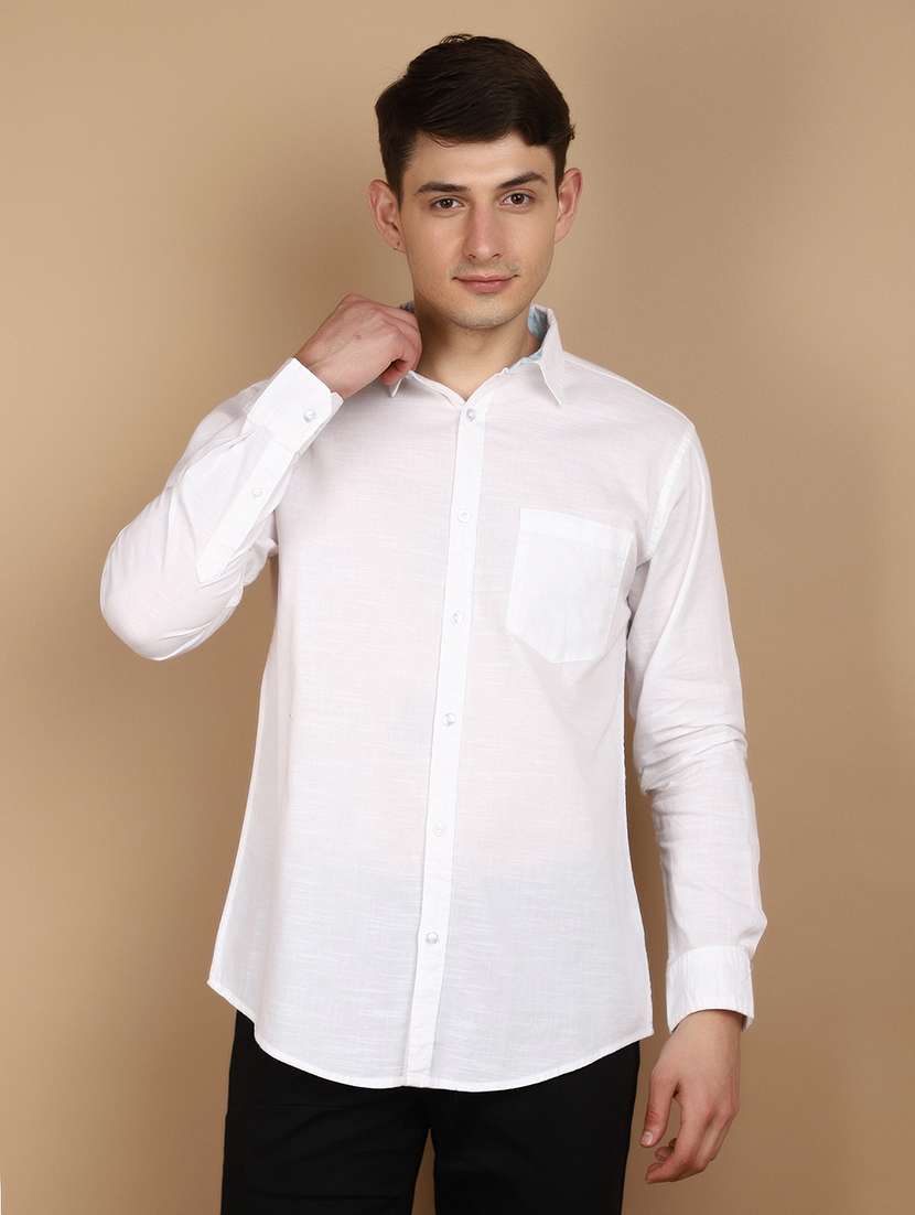 men white regulal fit long sleeves shirt