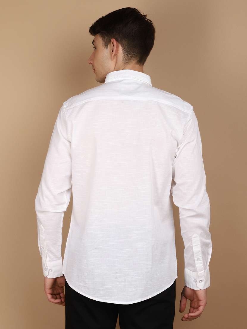 men white regulal fit long sleeves shirt - 21177087 -  Standard Image - 3