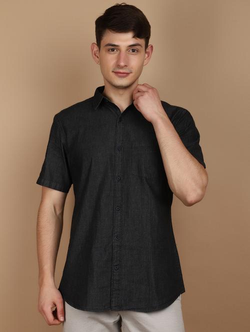 men collared short sleeves casual shirt - 21177096 - Standard Image - 0
