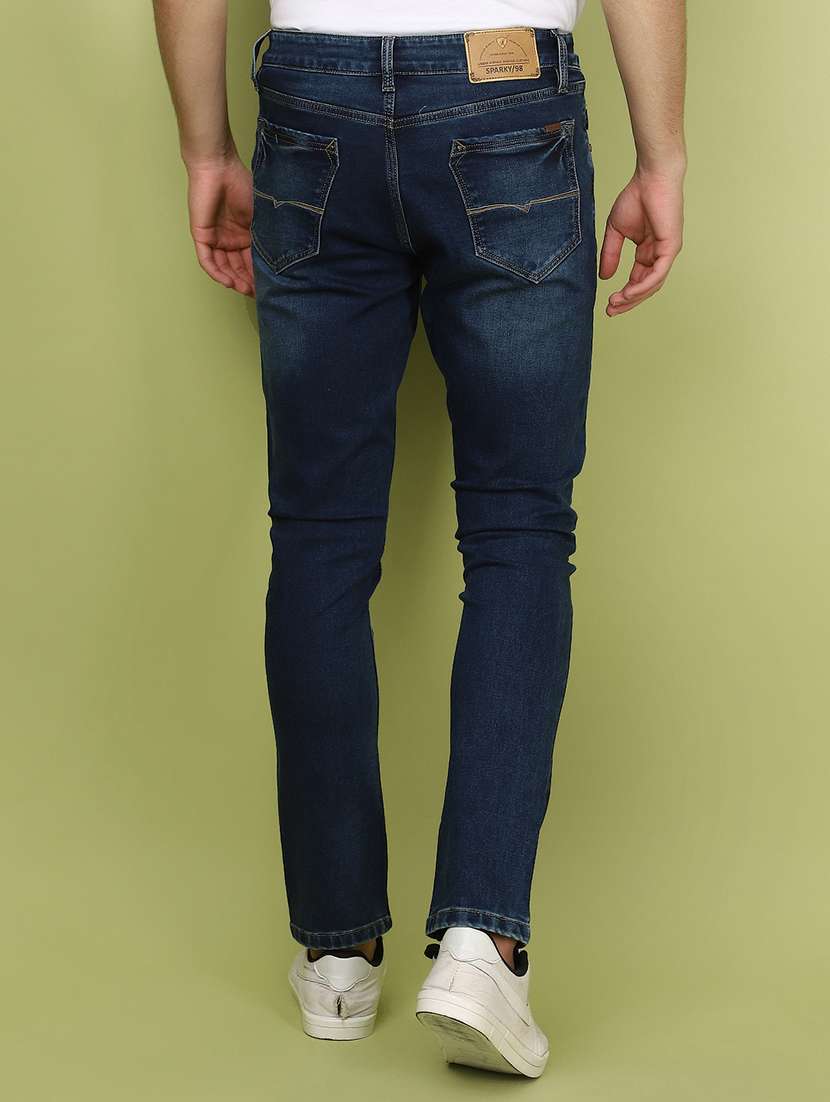 men mid rise plain denim jeans - 21177125 -  Standard Image - 3