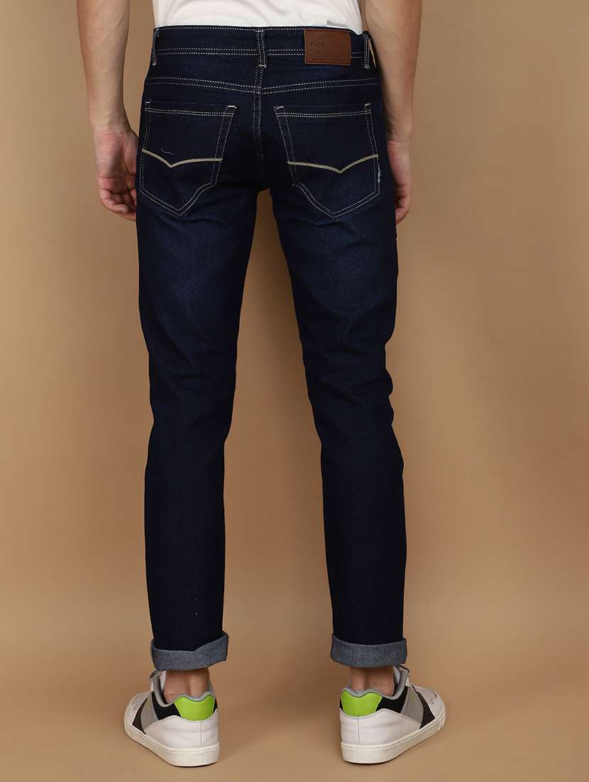 men mid rise plain denim jeans - 21177146 -  Standard Image - 3