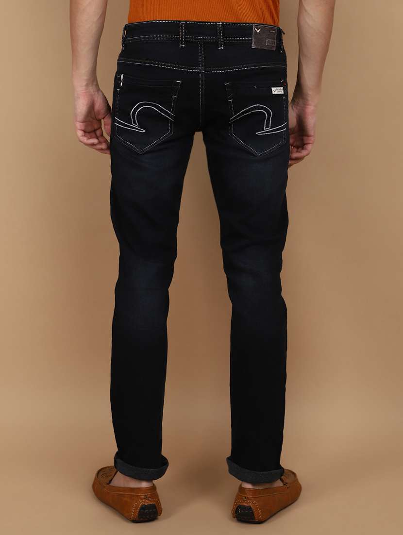 men mid rise plain denim jeans - 21177154 -  Standard Image - 3