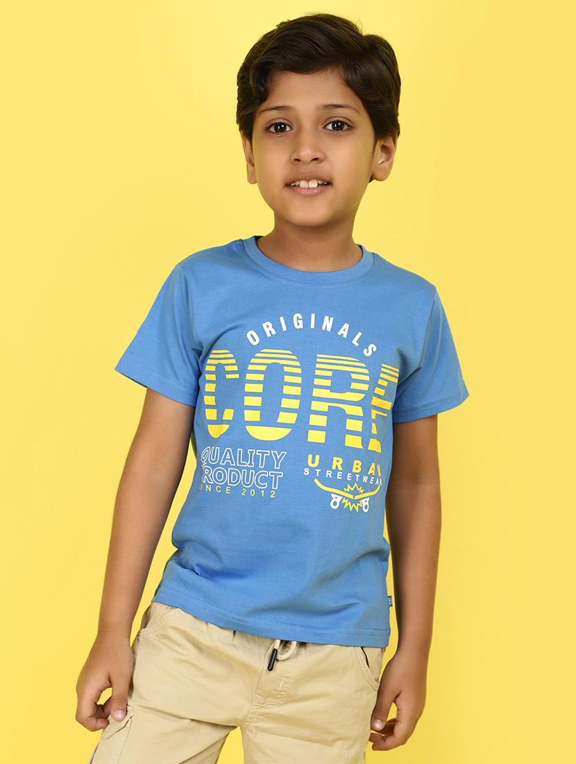 kids boy printed round neck t-shirt - 21177174 -  Zoom Image - 0