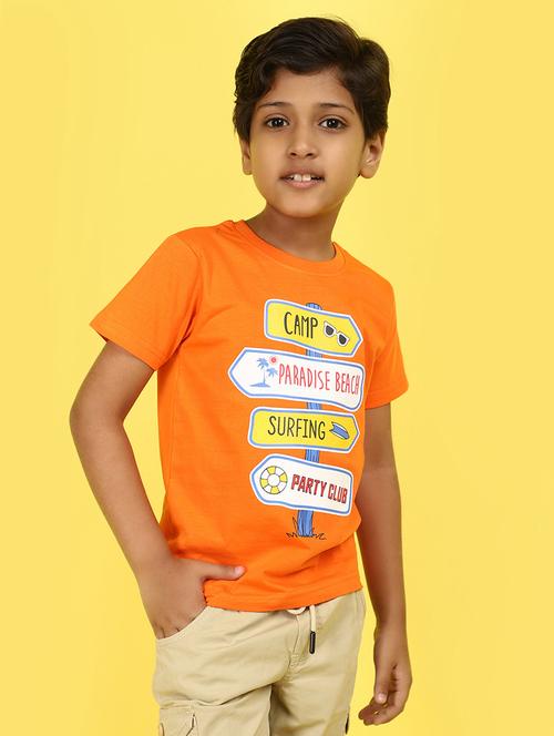 kids boy printed round neck t-shirt - 21177176 - Standard Image - 0
