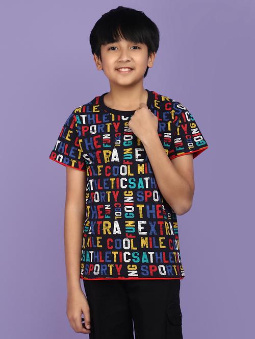kids boy printed round neck t-shirt - 21177181 - Standard Image - 0