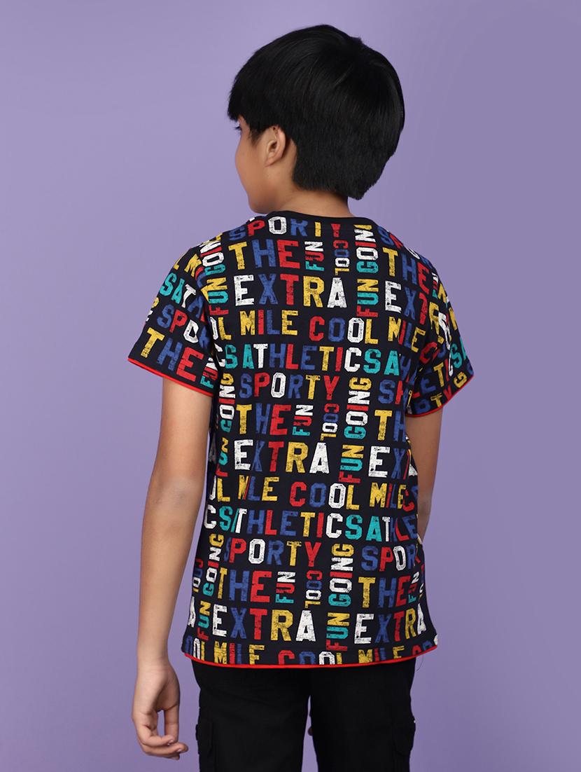 kids boy printed round neck t-shirt - 21177181 - Standard Image - 3