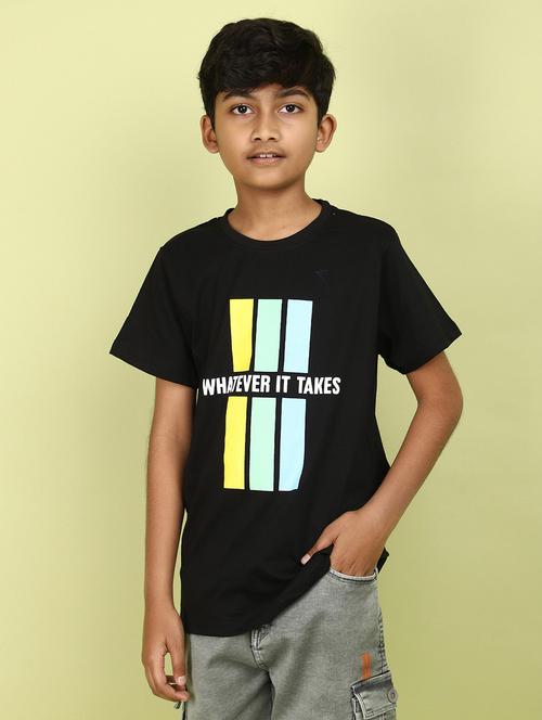 kids boy printed round neck t-shirt - 21177194 - Standard Image - 0