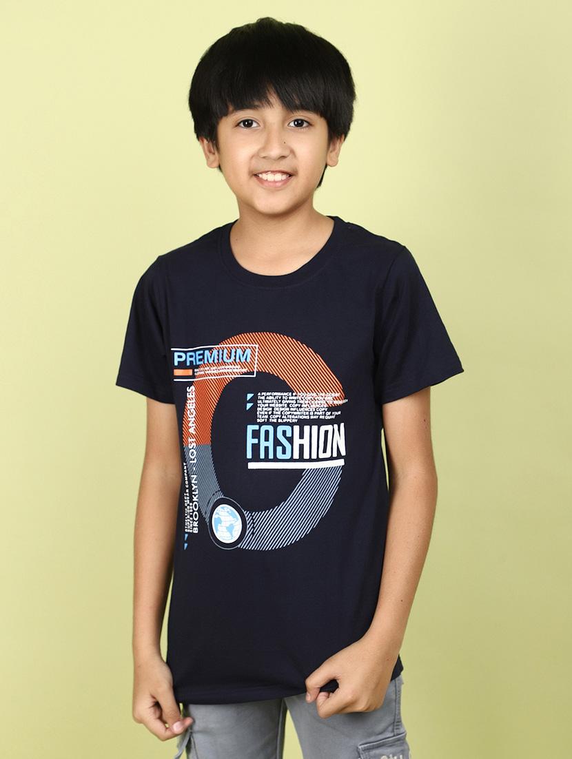 kids boy printed round neck t-shirt - 21177196 - Zoom Image - 0