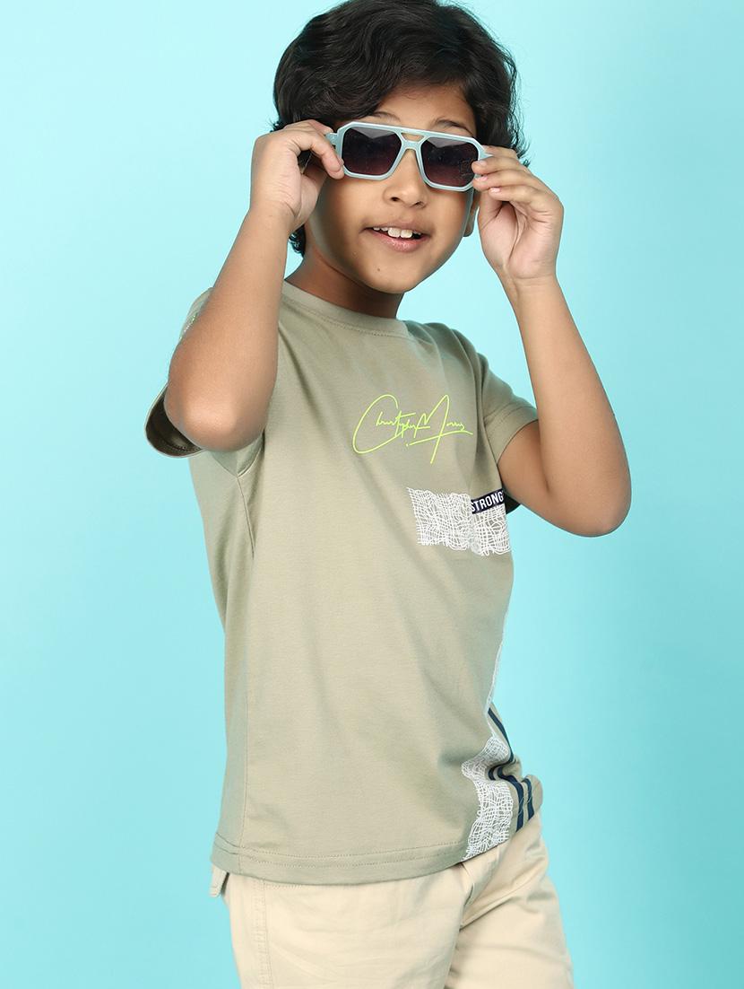 kids boy printed round neck t-shirt - 21177210 - Standard Image - 3