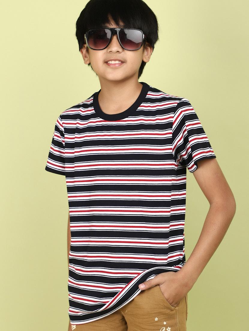 kids boy striped round neck t-shirt - 21177222 - Standard Image - 3