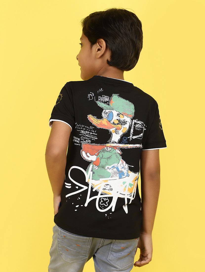 kids boy printed round neck t-shirt - 21177224 - Standard Image - 3