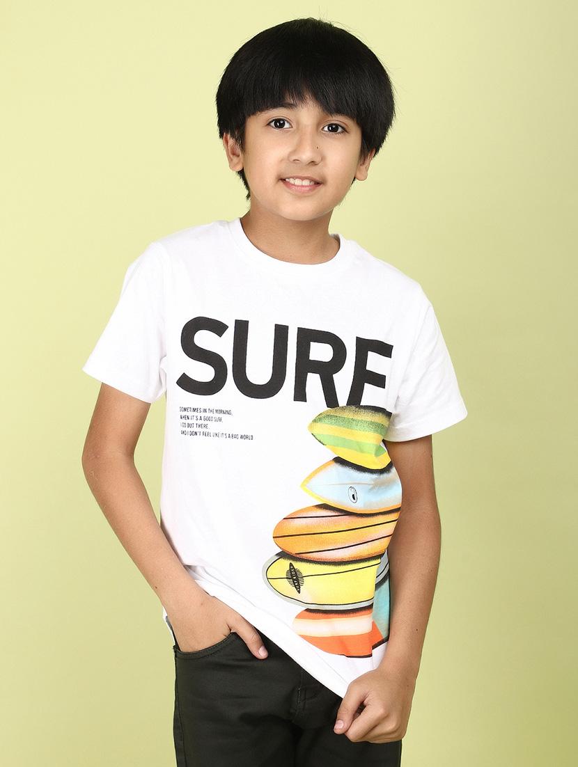 kids boy printed round neck t-shirt - 21177225 -  Zoom Image - 0