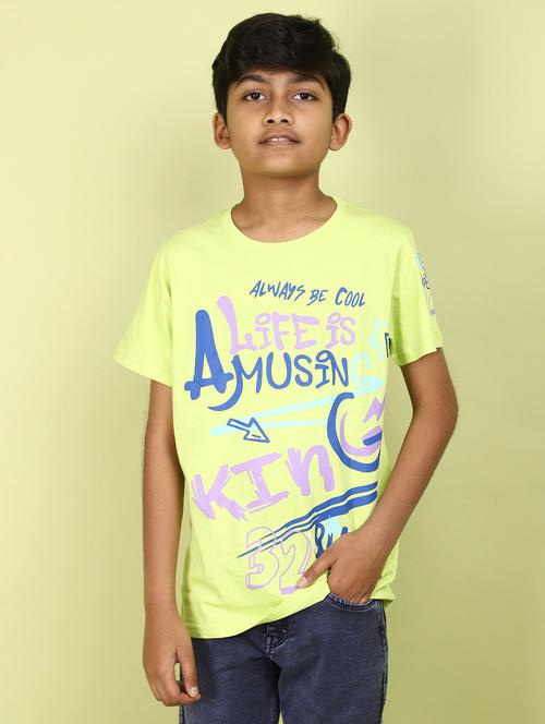 kids boy printed round neck t-shirt - 21177226 - Standard Image - 0
