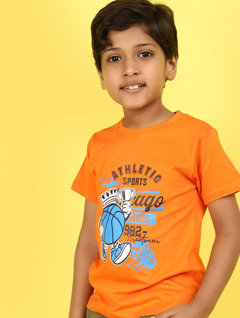 kids boy printed round neck t-shirt - 21177239 - Standard Image - 3