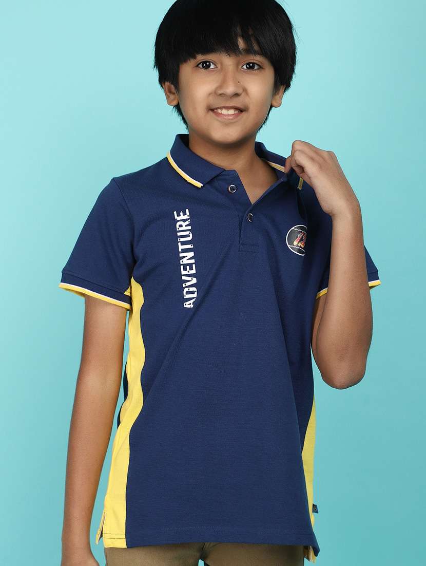 boys color block cotton polo t-shirt - 21177267 -  Standard Image - 3