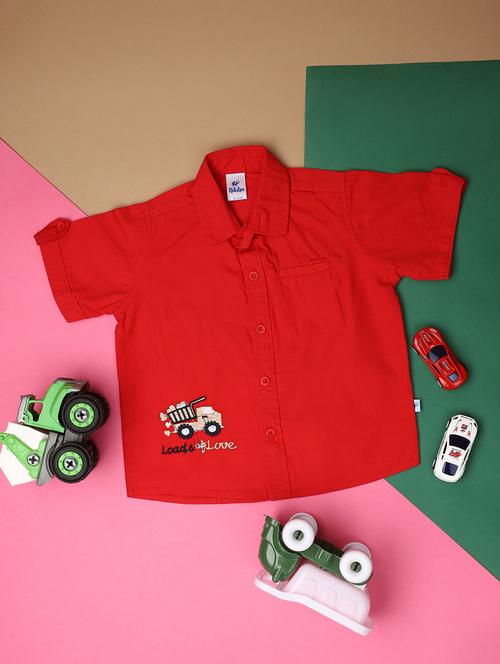 red cotton shirt - 21177316 - Standard Image - 0