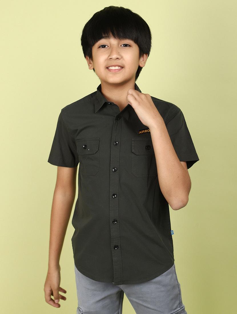 olive cotton shirt - 21177326 - Zoom Image - 0