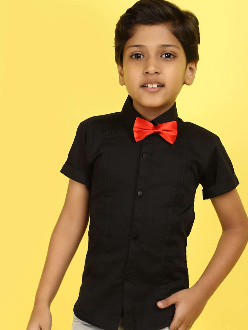 black solid satin shirt - 21177331 -  Standard Image - 3