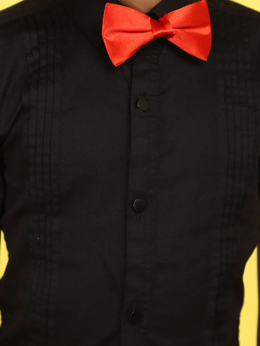 black solid satin shirt - 21177331 -  Standard Image - 5