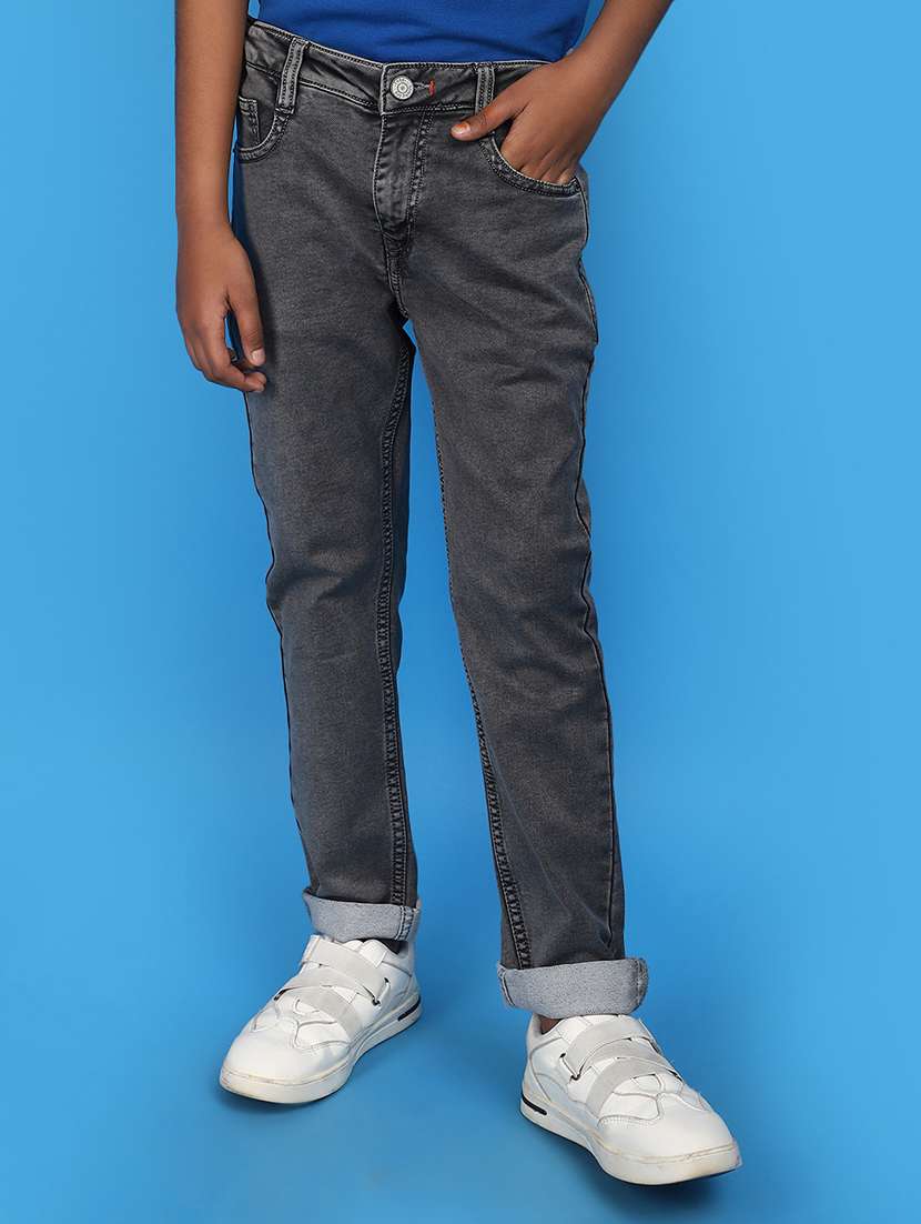 boy solid mid rise ankle length jean