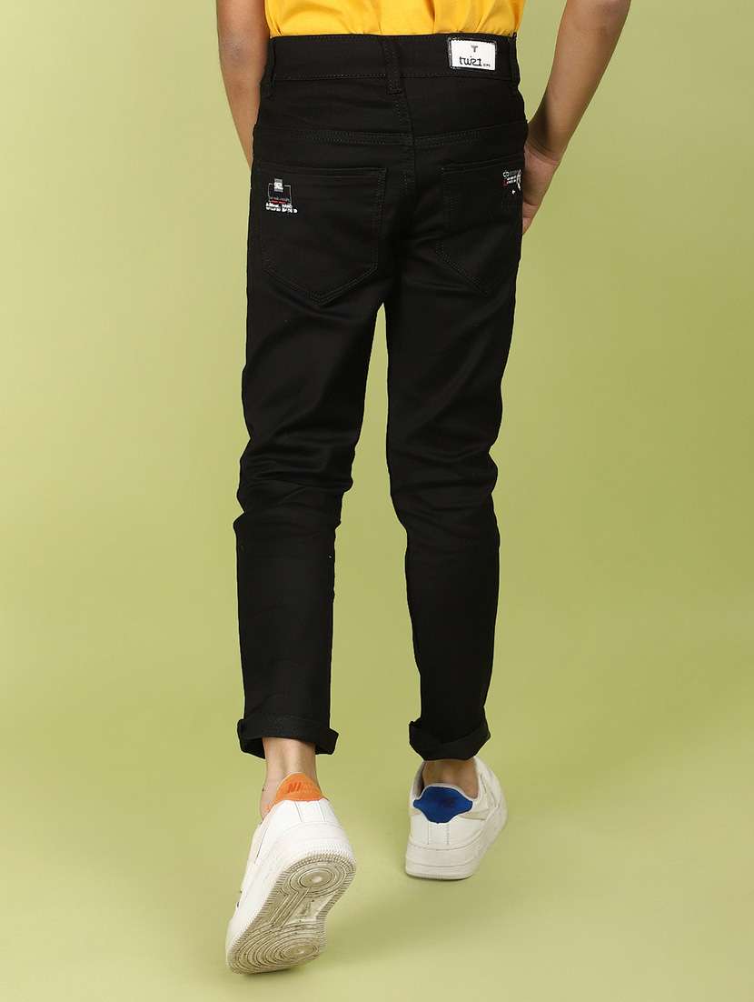 boys black denim plain jeans - 21177367 -  Standard Image - 3