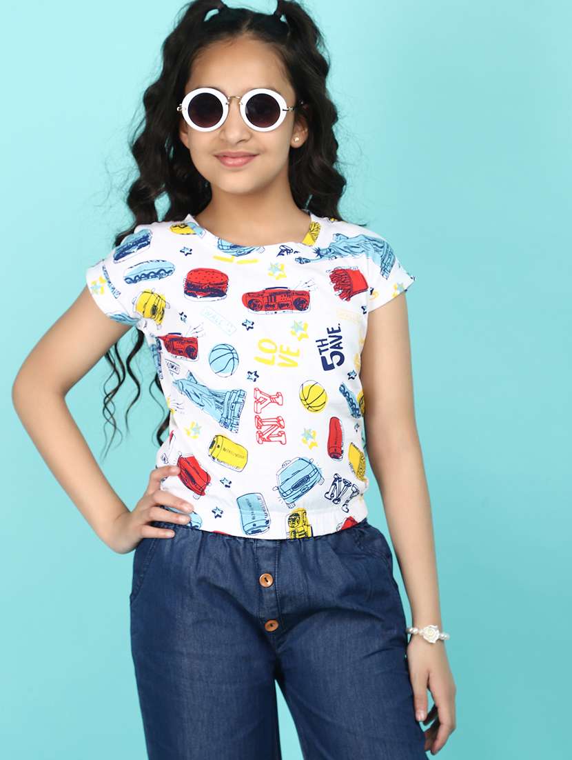 girls round neck short sleeves tees - 21177482 -  Standard Image - 3