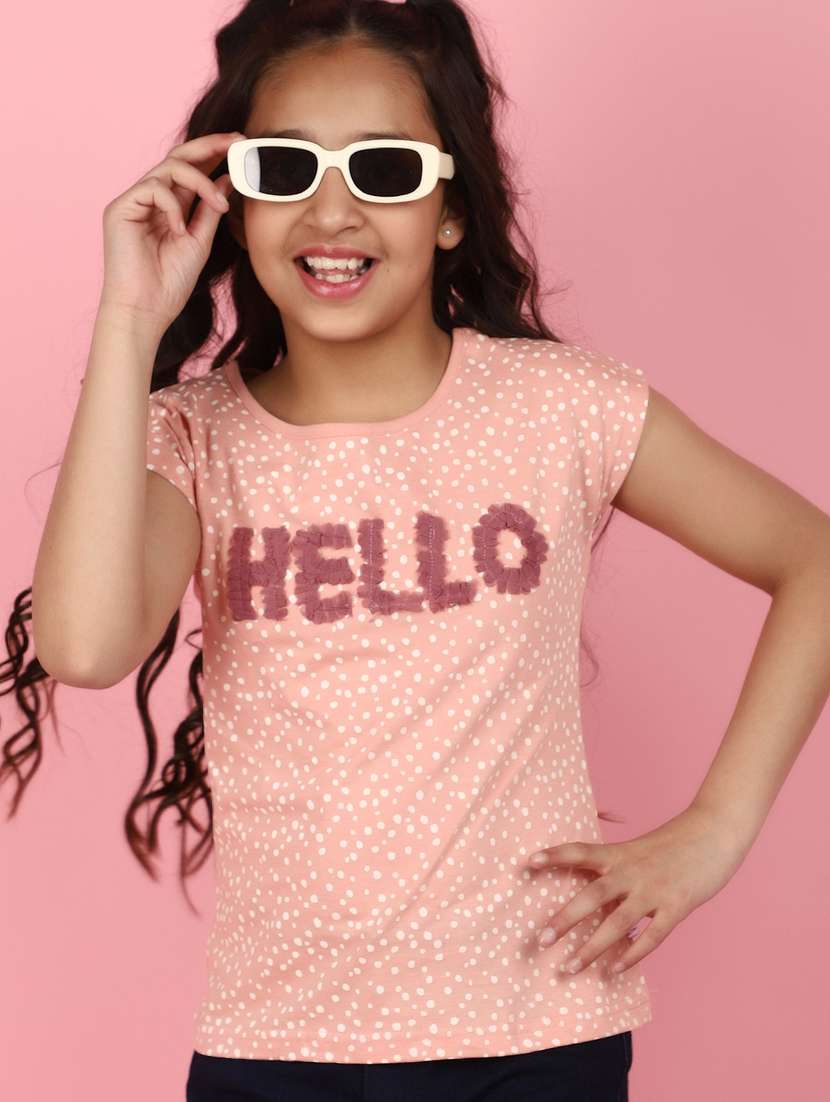 girls round neck short sleeves tees - 21177485 -  Standard Image - 3